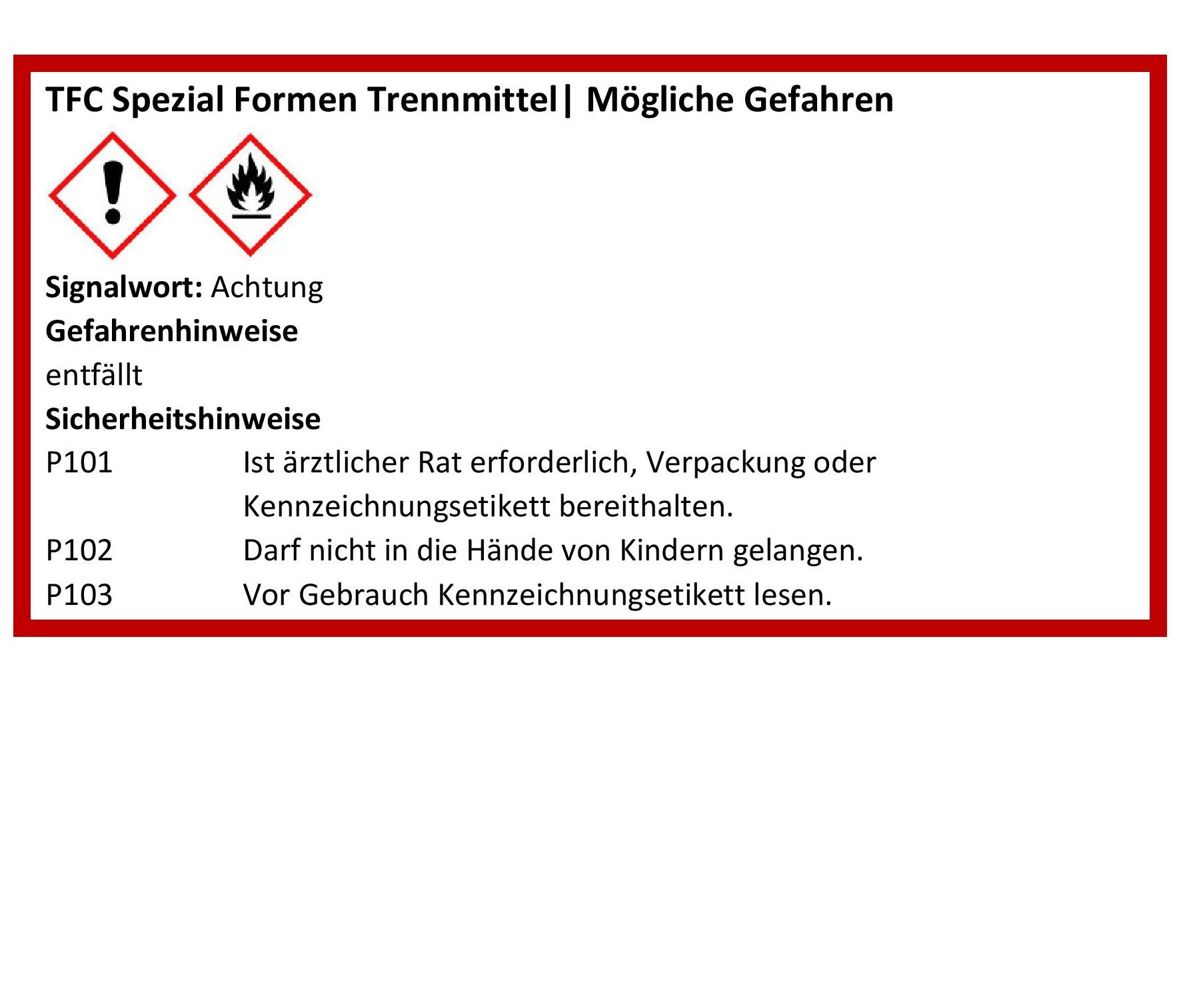 TFC Spezial Formen Trennmittel Silikonformschutz bei Giessharzen 100ml