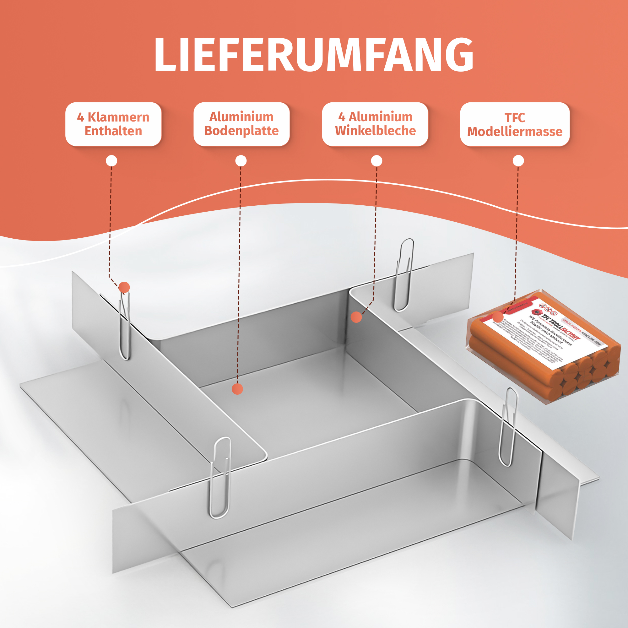 TFZ Formenrahmen-SET ALU Formbaurahmen Giesskasten Rahmen Formenbau 100mm