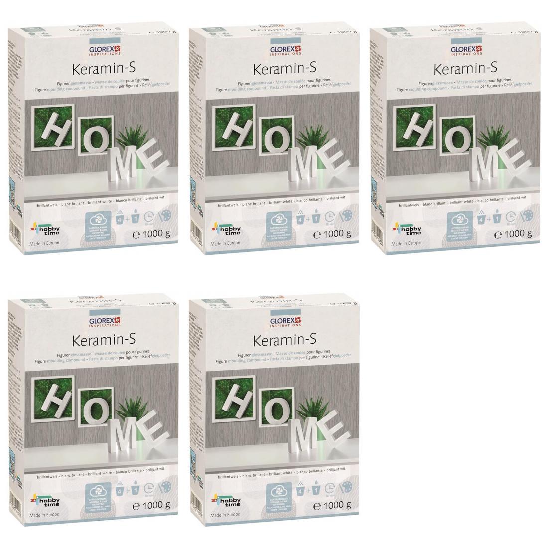 Keramin-S Giessmasse wetterfest schneeweiss - Größe: 5 x 1kg Packung