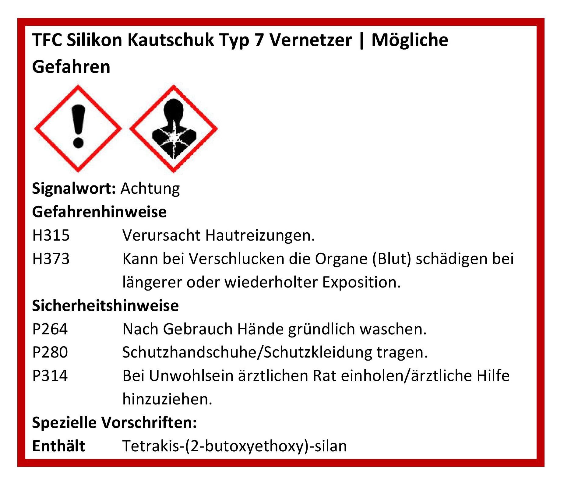 TFC Silikon Kautschuk Typ 7 Knetsilikon knetbar weich Shore 30 100:5 